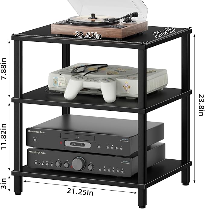 3-Tier AV Media Player Stand, Stereo Cabinet, Modern Stereo Cabine, Game - Image 3