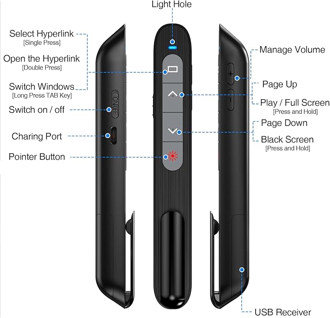 DinoFire USB C Rechargeable Presentation Remote - Image 7