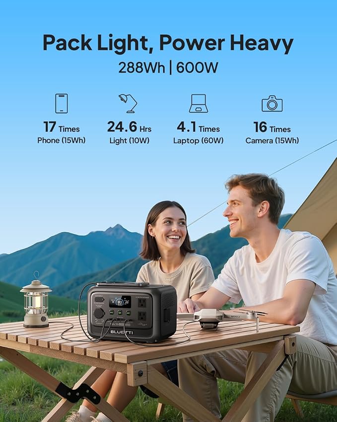 BLUETTI Elite 30 V2 Portable Power Station 600W, 288Wh LiFePO4 Battery - Image 2