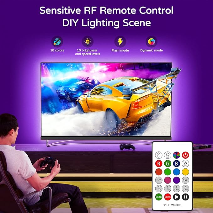 HAMLITE TV Led Backlight 60-65 Inch TV, 15Ft TV Lights Behind Monitor HDTV Work - Image 2