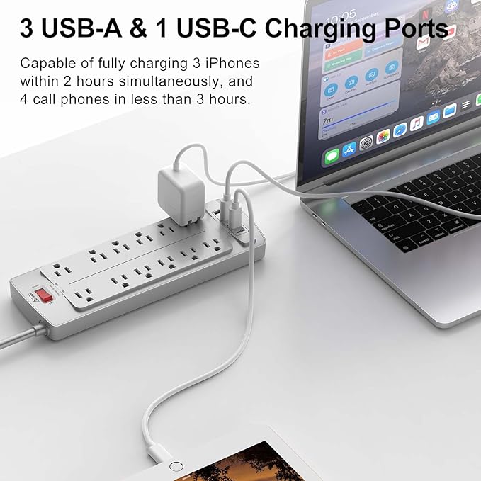 Power Strip, ALESTOR Surge Protector - Image 3