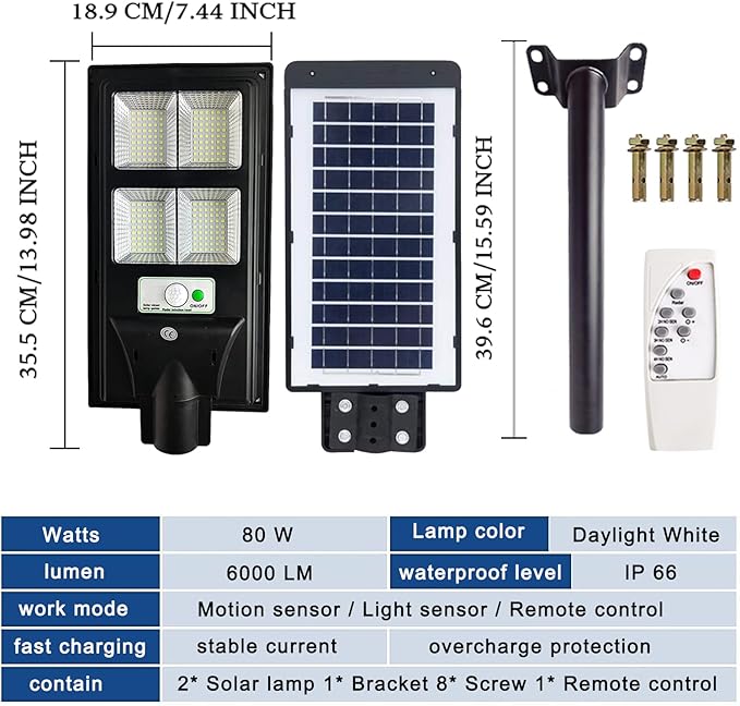 Lysed 10000LM Solar Lights Outdoor, 6000K Dusk to Dawn Security Led Flood Light - Image 4