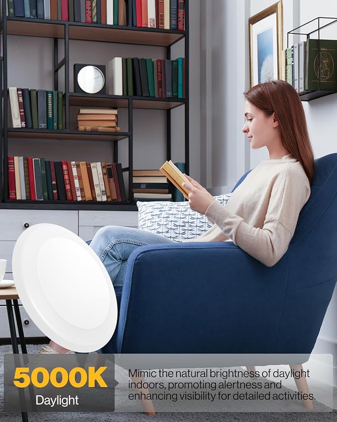 Sunco LED Disc Lights Ceiling 6 Inch, Flush Mount Disk Light, Recessed Can - Image 4