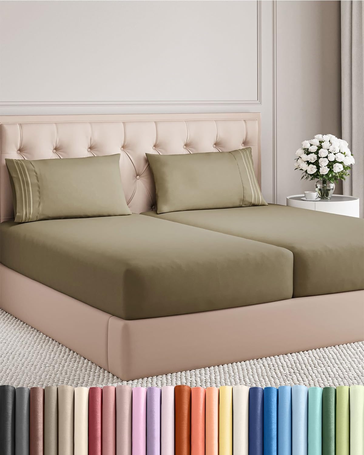Split King Size 5 Piece Sheet Set