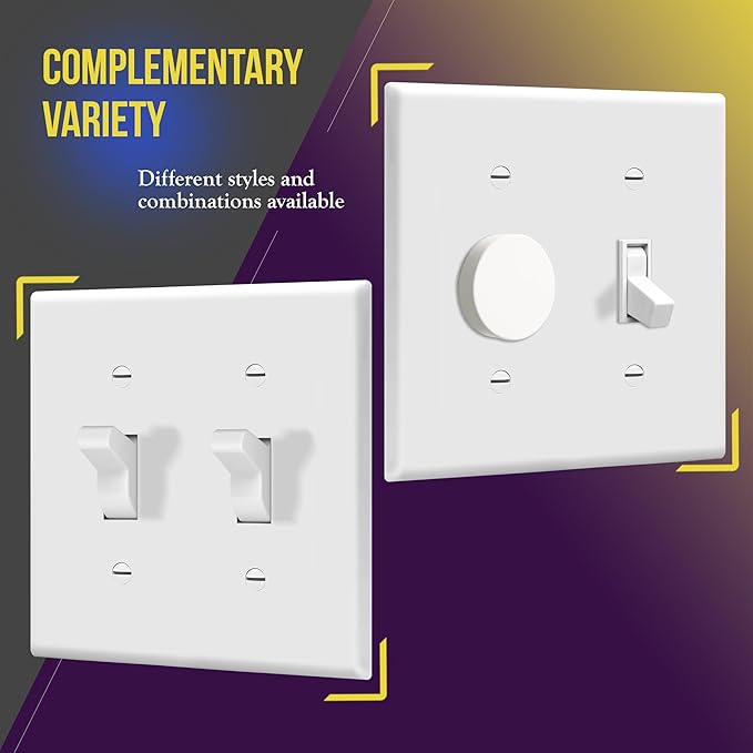 ENERLITES Double Toggle Switch Cover, Two Gang Light Switch Wall Plate - Image 5