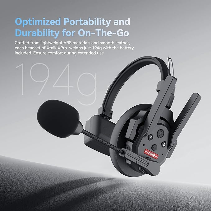 SYNCO XTALK XPro9 Wireless Intercom Headset System 2.4 GHz 1640FT/500M Long - Image 8