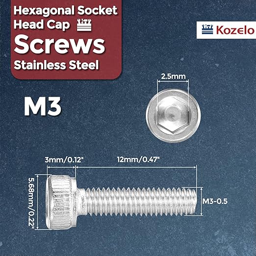 Kozelo 50pcs Socket Head Cap Screws - Image 2