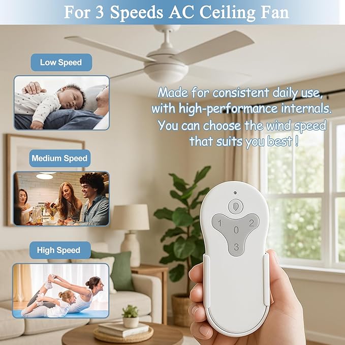 Ceiling Fan Remote Control Kit for Harbor Breeze KUJCE10311 KUJCE10712 TR214B - Image 4