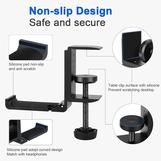 Goldmille Aluminum Headphone Stand Hanger Foldable - Image 3