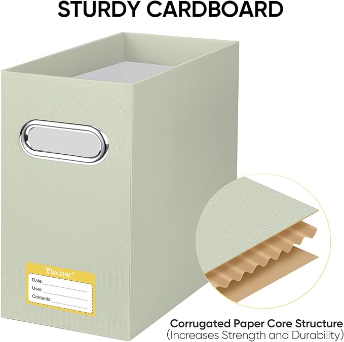 BALEINE File Organizer Box, Cardboard File Folder Organizer - Image 4