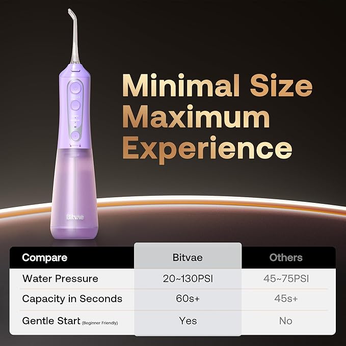 Bitvae Water Dental Flosser Teeth Pick, Cordless Flosser - Image 3