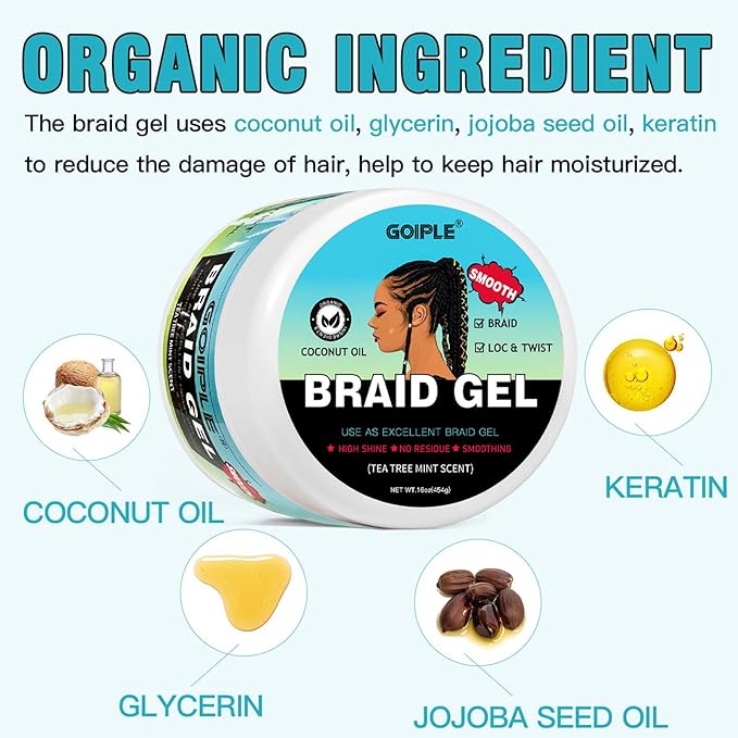 16 OZ Braiding Gel for Twist, Edge Control - Image 2