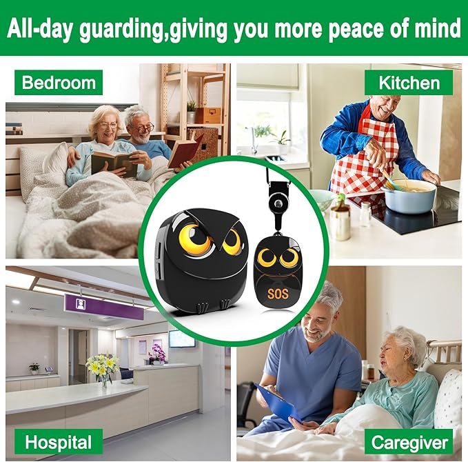 HTZSAFE Caregiver Pager Wireless Call Button 500+ Feet, SOS Alert Nurse Calling - Image 4