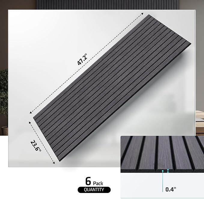 UMIACOUSTICS 6 Packs Acoustic Panel, 47.2 x 23.6 Inches Decorative Sound Proof - Image 4