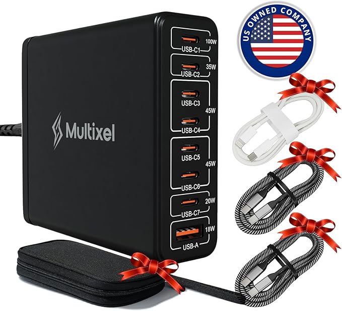 Upgraded 240W 8 Ports GaN Charger by Multixel
