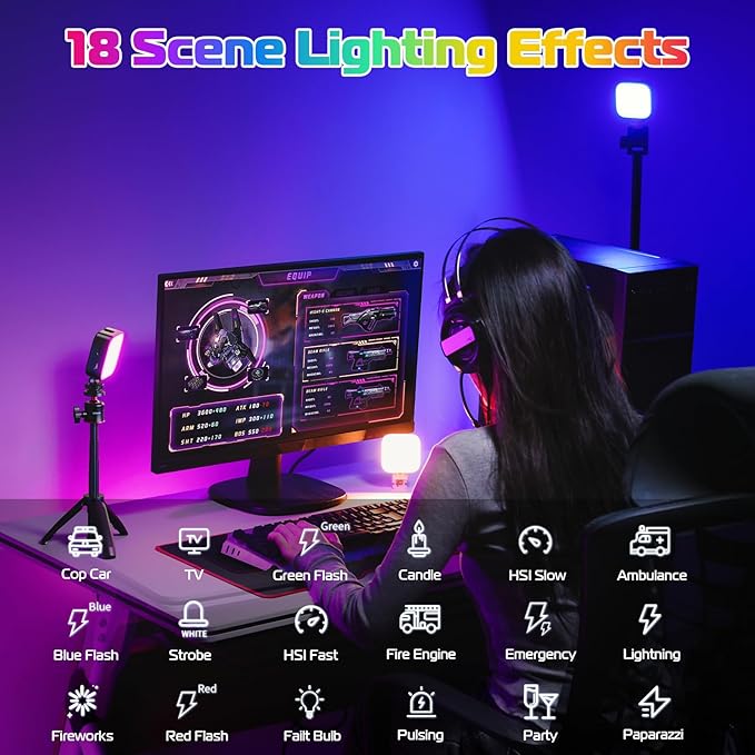 ULANZI U60 RGB Video Lights Black LED Camera Light 360° Full Color Portable - Image 6