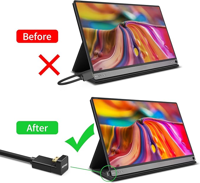 AGVEE 3 Pack 180 Degree Angled Mini HDMI Male to HDMI Female Adapter, U-Shaped - Image 2