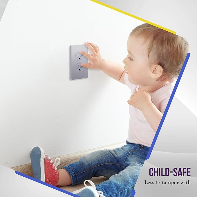 ENERLITES Elite Series Duplex Outlet Receptacle Cover, Screwless Wall Plate - Image 6