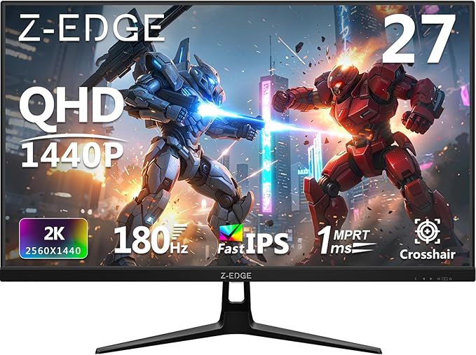 Z-Edge 27-inch Gaming Monitor QHD 2560 x 1440 2K, 180Hz Refresh Rate, 1ms MPRT by ZZ-EDGE