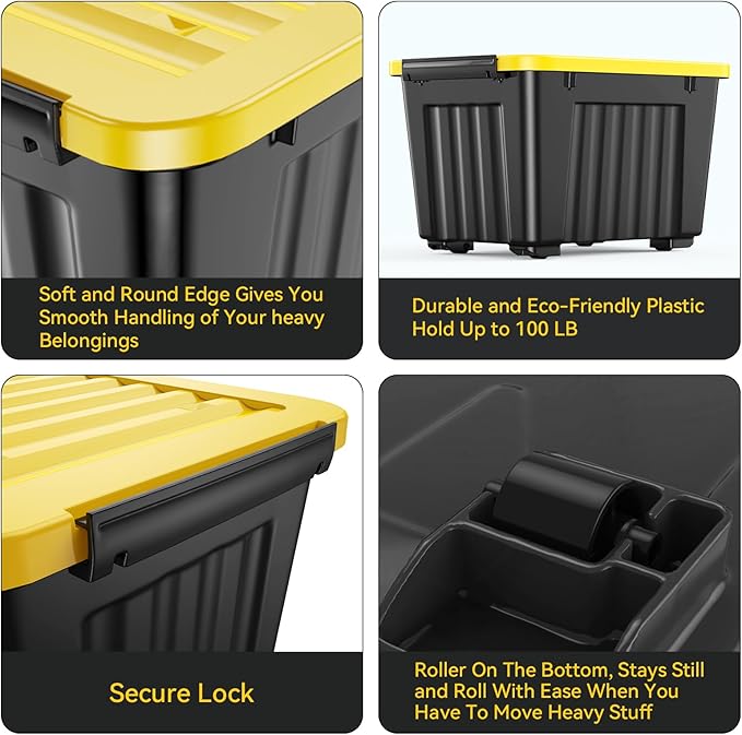 Nazhura 97 Quart Plastic Storage Bin, Stackable and Nestable Storage Boxes - Image 8