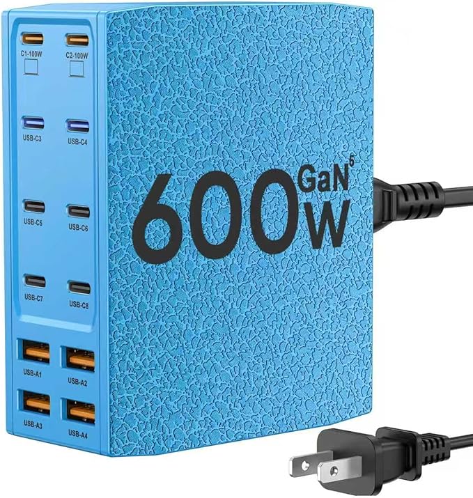 SAIPKYGS USB Charging Station, 12-Port USB C Charger Block by SAIPKYGS