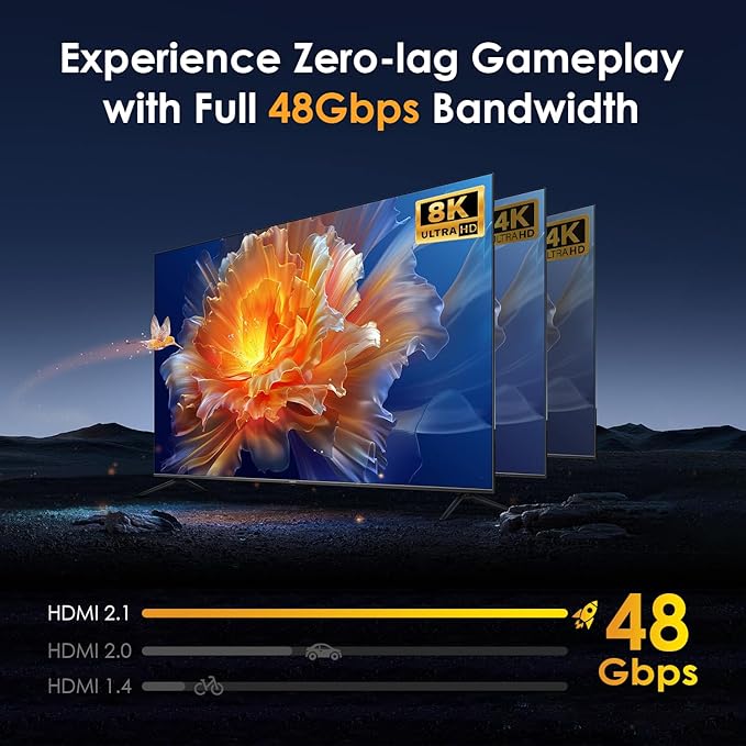 8K@60Hz HDMI 2.1 Switch 5 in 1 Out, 48Gbps Ultra HD 4K 120Hz, HDR10/Dolby Vision - Image 7