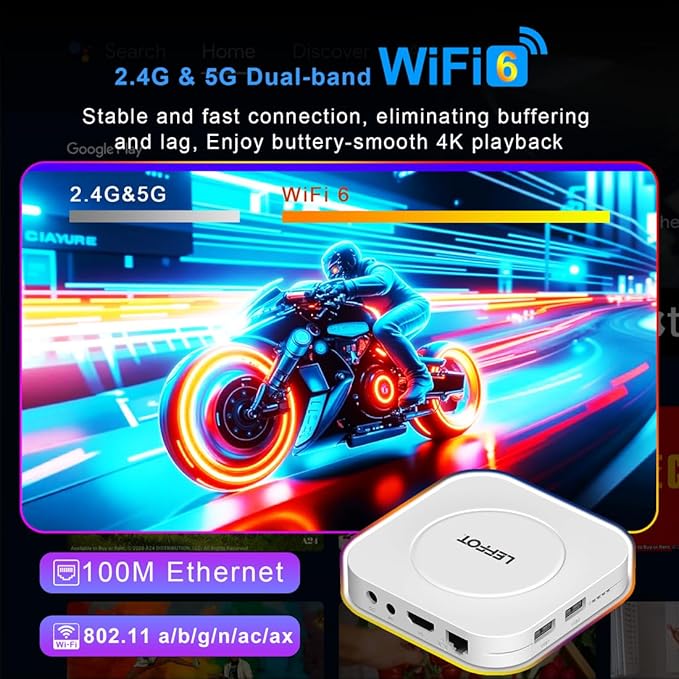 Android 14 TV Box 2025, LEFFOT M1 Plus 4K Ultra HD Streaming Device - Image 5