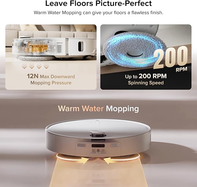 roborock Qrevo CurvX Robot Vacuum and Mop, 000Pa Suction, 3.14’’ Ultra Slim - Image 7