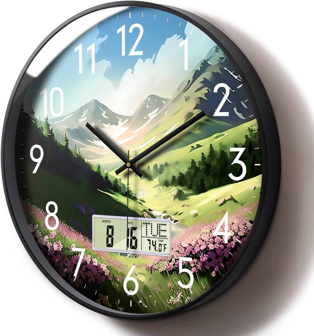 SCOAGE Digital Large Display Silent Wall Clock