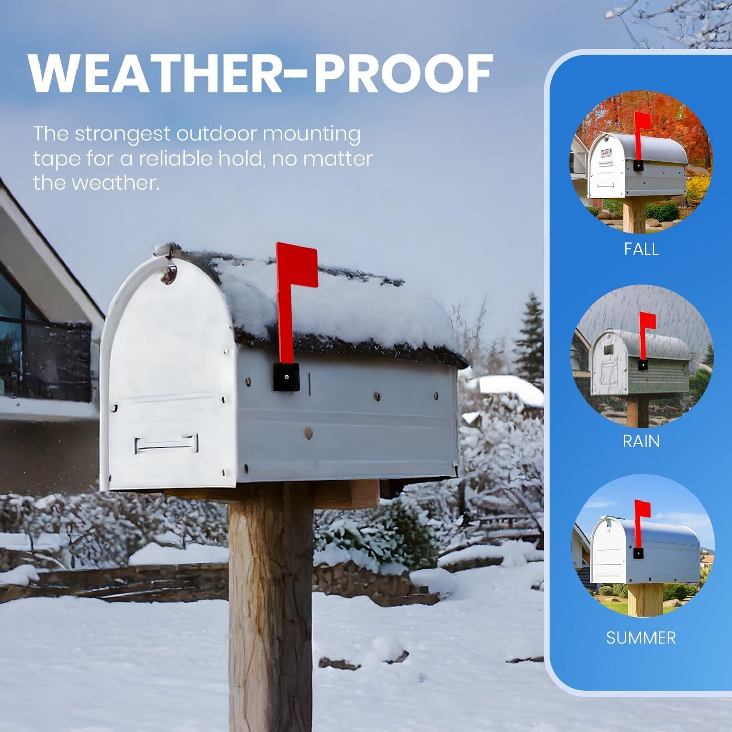 No Tools Needed with Optional Screws Mailbox Flag Replacement (Pack of 1) | Weather-Proof Strongest Adhesive Red Flag for Mailboxes Outside – Two Installation Options (Screws or Adhesive)