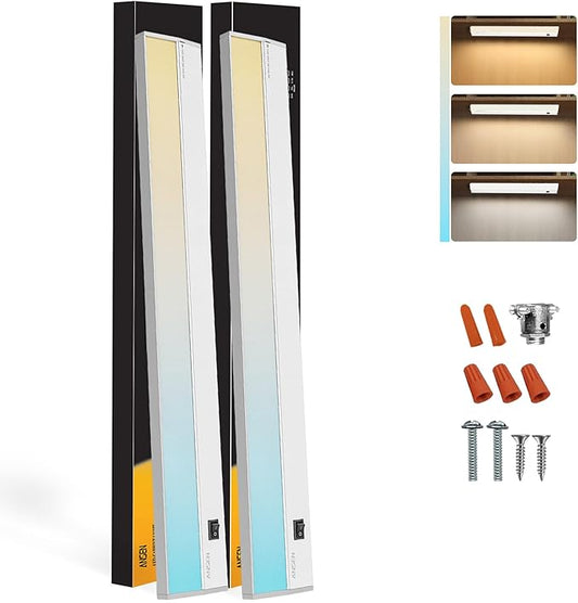 Ansen 2Packs of Under Cabinet Lighting Hardwired, 48in 26W 1720LM Dimmable Led by ANSEN