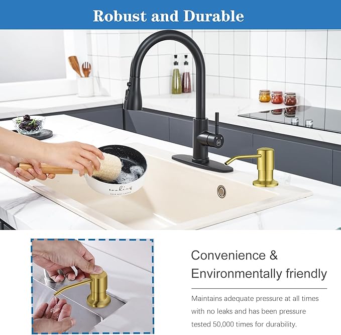 Soap Dispenser for Kitchen Dish Sink Built in Soap Dispenser Pump Gold - Image 6