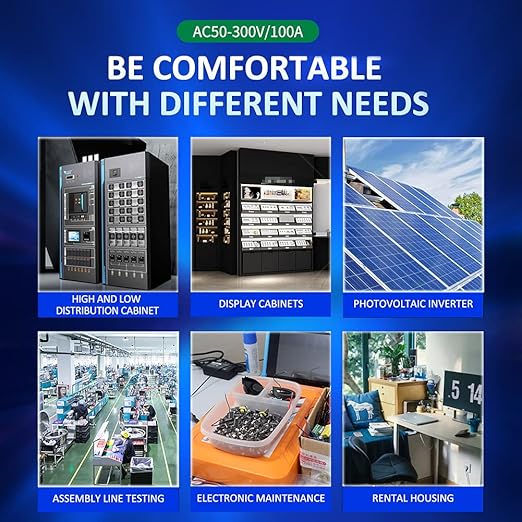 AC 50-300V 100A Multi Function Voltage Amperage Power Meter, Din Rail LCD - Image 5