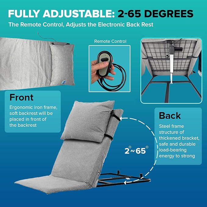 Electric Lifting Backrest for Bed by Mobi-Back, Medical Back Pillow - Image 5