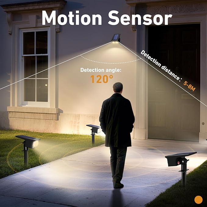 btfarm Solar Spot Lights Outdoor Waterproof, 12 Pack/3 Modes Motion Sensor - Image 2