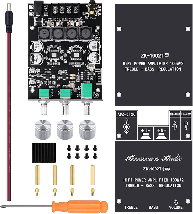 ARRAROWN ZK-1002T PRO 2.0 Channel Bluetooth 5.0 Amplifier Board 200W HiFi - Image 7