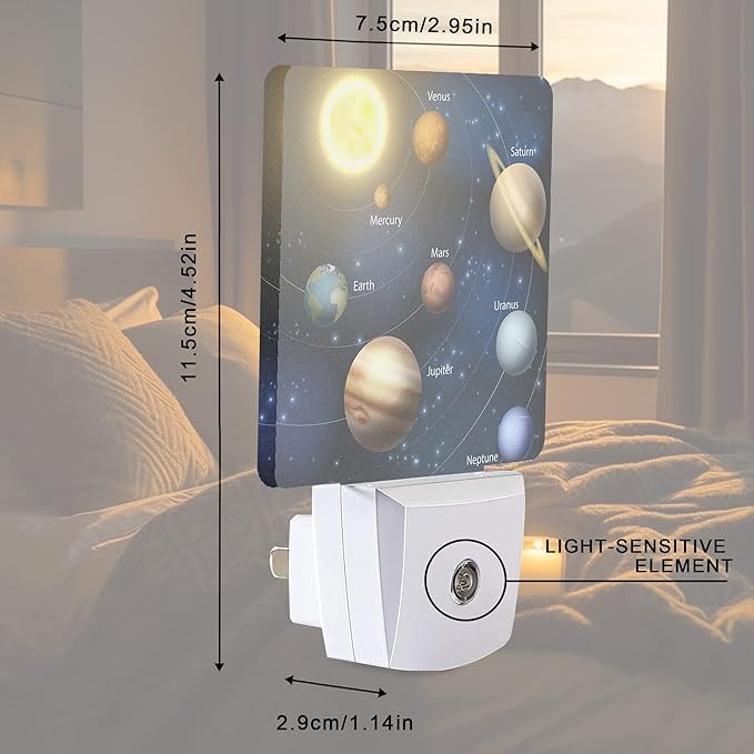 Smoaffly Planet Solar System Universe Galaxy Space Night Light Plug-in LED - Image 4
