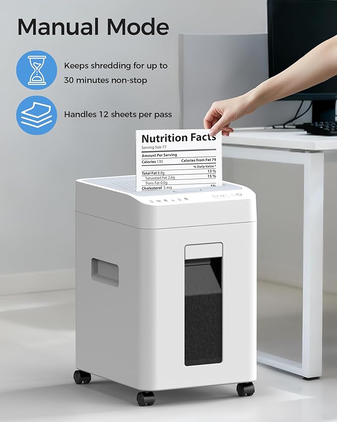 110-Sheet Micro-Cut Paper Shredder Auto Feed Shredders P-4 High Security - Image 3