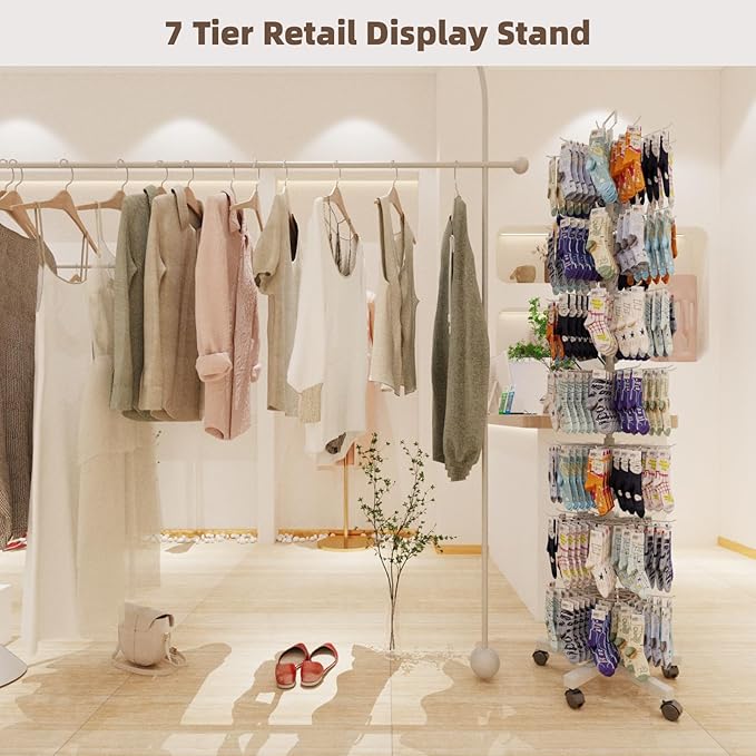 YEOOE Upgraded Retail Display Stand 7 Tier Spinning Display Stand, Movable Shop - Image 5