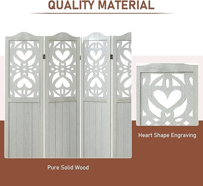 ALeesing 6 Panel Room Divider Fully Assembled, Carved Room Dividers and Folding - Image 5