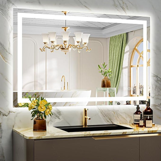 YEELAIT 48x30 Inch LED Bathroom Mirror by YEELAIT