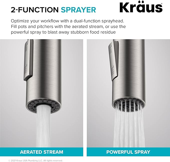 KRAUS Oletto Single Handle Pull Down Kitchen Faucet - Image 10