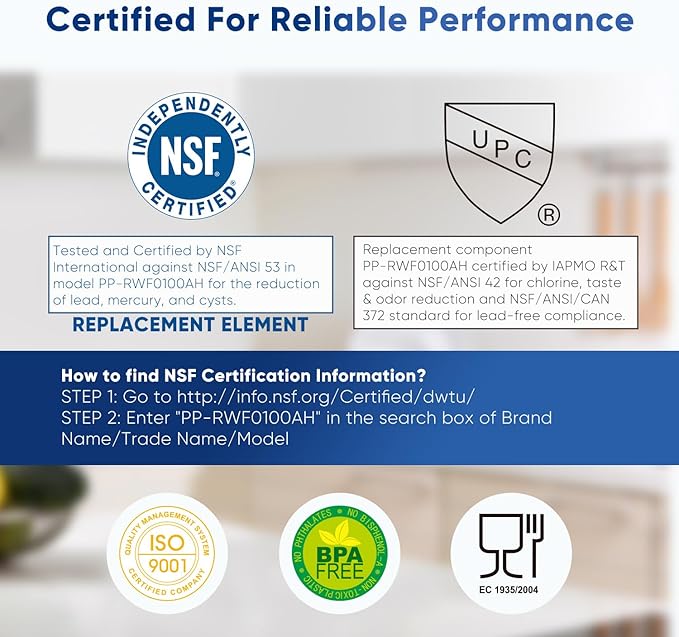 PUREPLUS PRO NSF/ANSI 53&42 Certified Refrigerator Water Filter Replacement - Image 5