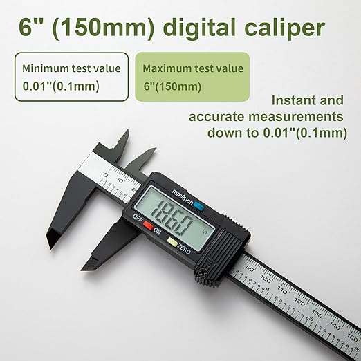 SCITOOLS Digital Caliper 0-6" Measuring Tool, Micrometer Caliper - Image 2