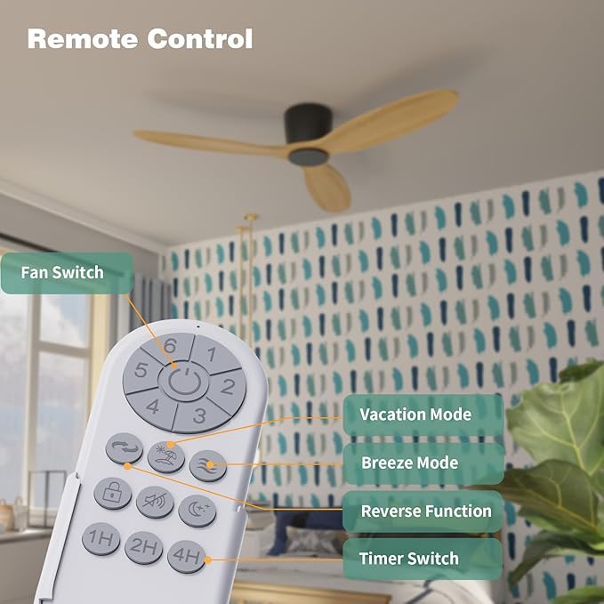 OUATER Flush Mount Ceiling Fan no light - Image 5