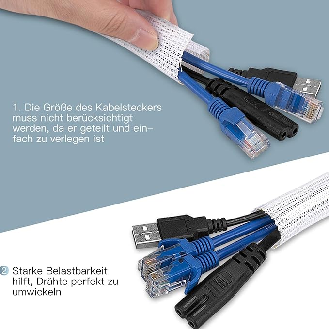 AGPTEK Cable Sleeve Cover, 20ft - Image 3