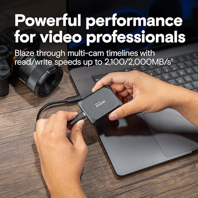 Crucial X10 Pro 2TB Portable SSD, 2000MB/s Write, USB 3.2 USB-C, External Solid - Image 2