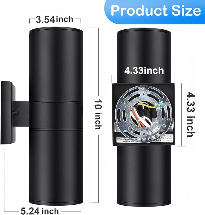 wowlite RGB Up Down Outdoor Wall Lights 2 Pack, 1200LM Smart Cylinder Outdoor - Image 8