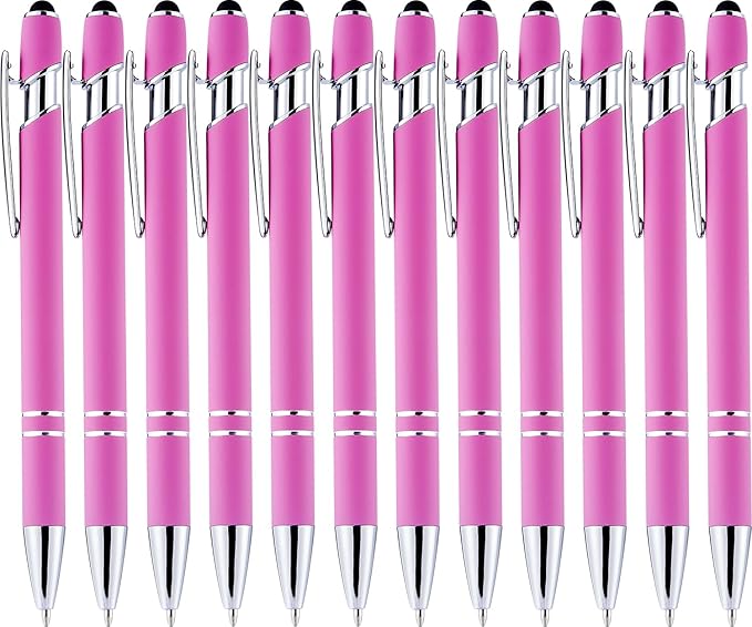 LINFANC 12 Pack Pink Ballpoint Pen by LINFANC