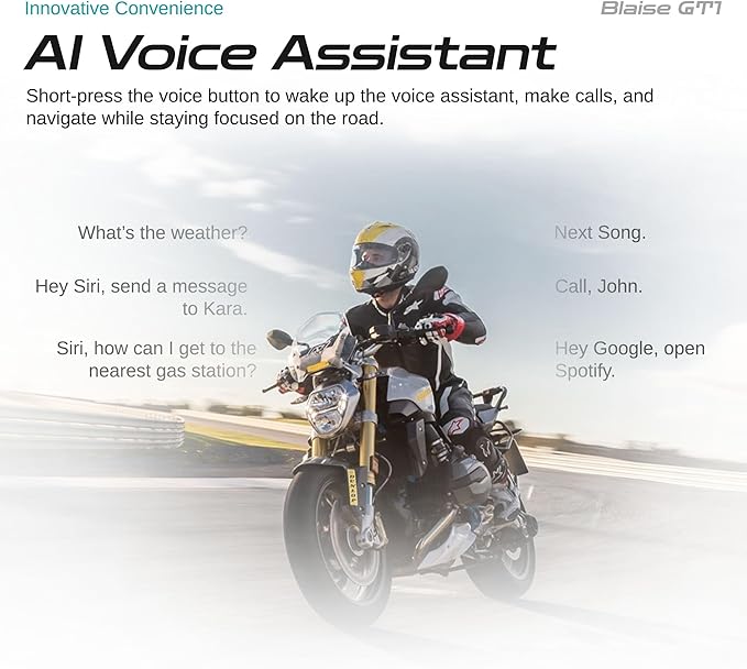 Logto Blasie GT1 Motorcycle Helmet Bluetooth Headset Intercom 2 Riders Music - Image 4